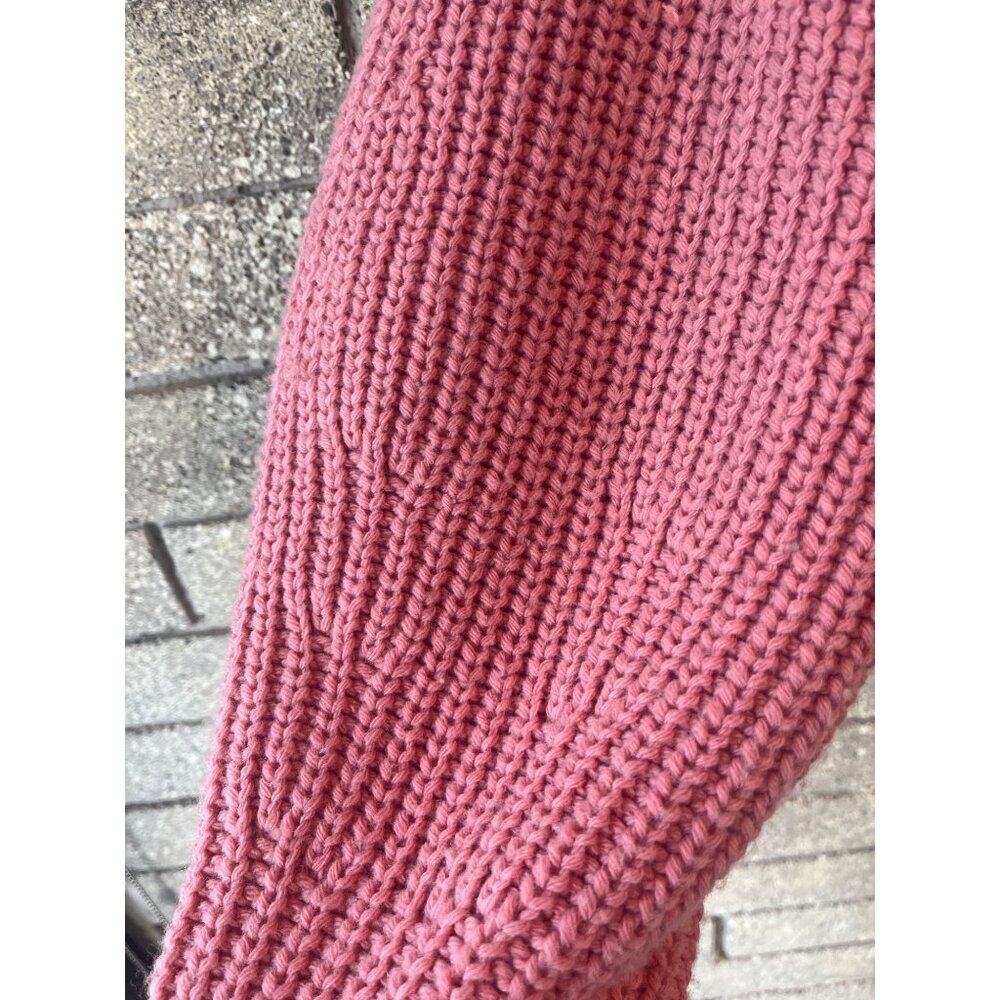 Staud Aura Pink Knit Sweater Balloon Sleeves Womens XL Soft Wool & Cotton Blend - Picture 12 of 14